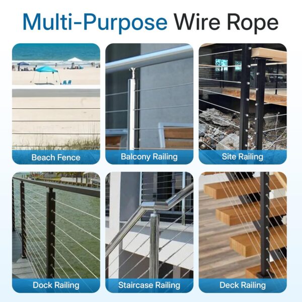 316L Stainless Steel Wire Rope - 300ft - 5/32 Stainless Steel Cable Railing - Image 2
