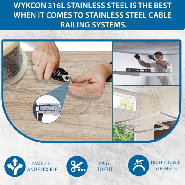 316L Stainless Steel Wire Rope - 300ft - 3/16 Stainless Steel Cable Railing - Image 6